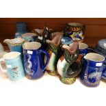 Parcel of ceramics to include glug jugs, Victorian dresser jugs and blue & white dinner ware