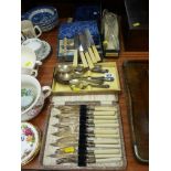 Selection of boxed and loose table cutlery