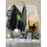 Cased Marksman II Ultrasonic diagnostic tool and a quantity of containers of Premium Pump oil and