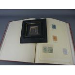 Part filled album of British and world stamps including penny variations and a framed Penny Black