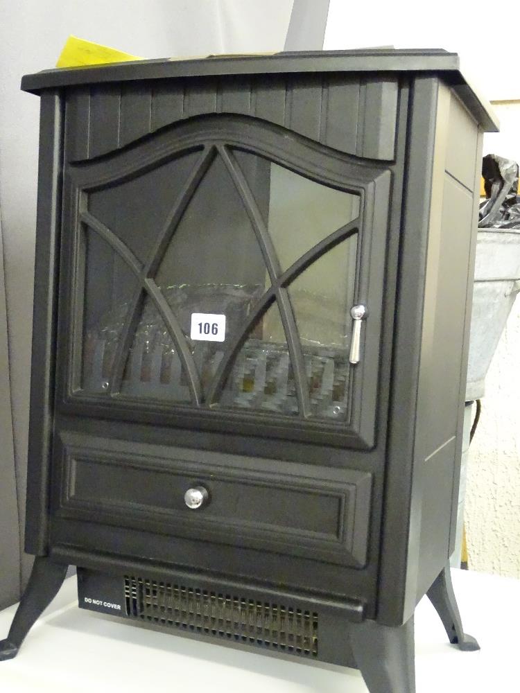 Small black electric coal effect fan heater E/T