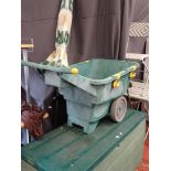 Keter plastic storage box and a plastic wheelbarrow