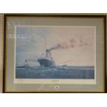 E B WALKER limited edition (6/50) print - 'Sea Trials Completed, the Titanic off Belfast', signed in