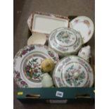 Box of Indian Tree and other dinnerware etc