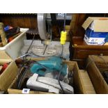 Delta 10in power mitre saw and a circular saw in an old vintage box E/T