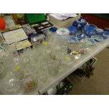 Collection of Wedgwood and other Jasperware and a quantity of decorative drinking glassware and