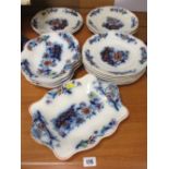 Parcel of vintage Davenport dinner plates and servers