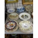 Collection of decorative wall plates etc