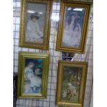 Four gilt framed prints - various depictions of young girls and children