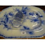 Fine flow blue meat platter and similar toast rack