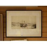 LT COL HAROLD WYLLIE OBE (eldest son of William Lionel) dry point etching - 'The Implacable', signed