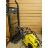 Handypower HP140 pressure washer, Black & Decker sack truck and parcel of long handled garden