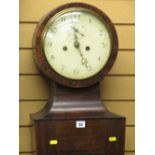Art Deco style longcase clock with circular dial over a tapered trunk and base