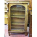 Standing large single door multi-shelf display cabinet