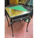 Antique envelope foldover single drawer card table