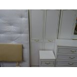 3ft divan bed and mattress with headboard, a white suite of modern melamine bedroom furniture