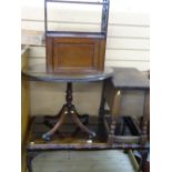 Small oval inlaid occasional table with claw feet on castors, glass topped Long John coffee table