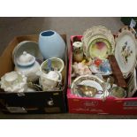 Two boxes of miscellaneous household items, china and EPNS ware