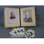 Victorian photograph album with vintage contents and a small quantity of collector's cards