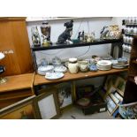 Large parcel of miscellaneous items including decorative porcelain, Staffs dinnerware, parcel of