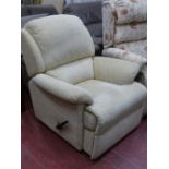 Modern manual reclining light upholstered armchair