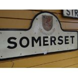 A county border sign for Somerset