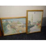 JIM EVANS watercolour, a pair - Anglesey scenes including Moelfre, 24 x 34cms & 34 x 24cms