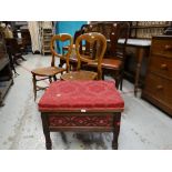 Two good vintage balloon back kitchen chairs, a pair of splat back dining chairs with drop in