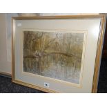 ARTHUR MILES watercolour - fisherman on a bank, entitled verso 'Pond at Synt-y-Nyll', signed and
