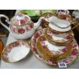 Royal Albert 'Old English Rose' 22-piece teaset and bowl