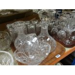 Collection of good quality drinking glasses, decanters, bowls