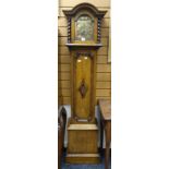 A good vintage grandmother clock with brass Tempus Fugit movement bearing Roman numerals, believed