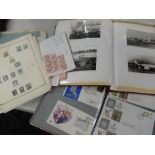 A parcel of black & white photographs of mainly WWII military air craft, folder of first day