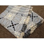 Welsh tapestry blue ground geometric blanket