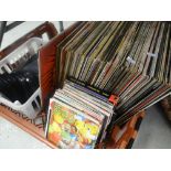 Collection of vinyl LP records, various artists together with a collection of single records