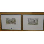 SUE LEWINGTON a pair of limited edition (55 & 56/100) coloured etchings - entitled 'The Front of the