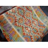 Vegetable dye wool Chobi Kilim runner, 114 x 84cms