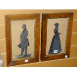 A pair of nineteenth century silhouettes of a gentleman and a lady, inscribed verso 'Elizabeth