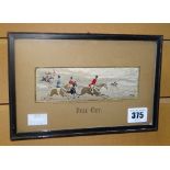 A framed Stevengraph embroidery entitled 'Full Cry' in original frame and mount