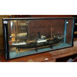 A GLASS CASED MODEL OF THE STEAMSHIP TALBOT