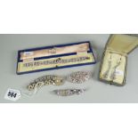 PASTE JEWELLERY a collection of early twentieth century paste costume jewellery set with near-
