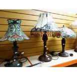 THREE TIFFANY-STYLE TABLE LAMPS