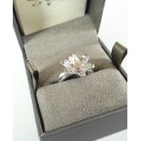 A BOXED CLOGAU RING, Lady Snowdon design with diamond, size L (RRP£100)