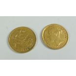 TWO GOLD HALF-SOVEREIGNS dated 1883 and dated 1898