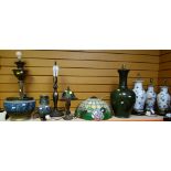 COLLECTION OF VARIOUS TABLE LAMPS etc