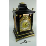 A GOOD LATE VICTORIAN ENGLISH EBONISED BRACKET CLOCK BY BIRCH & GAYDON, LONDON, eight day movement