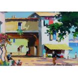 DOYLY JOHN (1906-1993) oil on canvas - entitled 'Cap Ferrat near Nice, French Riviera', 24 x 33.