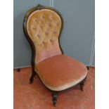 A BUTTON & SPOON BACKED LADY'S CHAIR