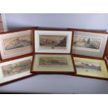 SAMUEL & NATHANIEL BUCK a set of six colour tinted historical prints of North Wales - 'Dolwyddelan