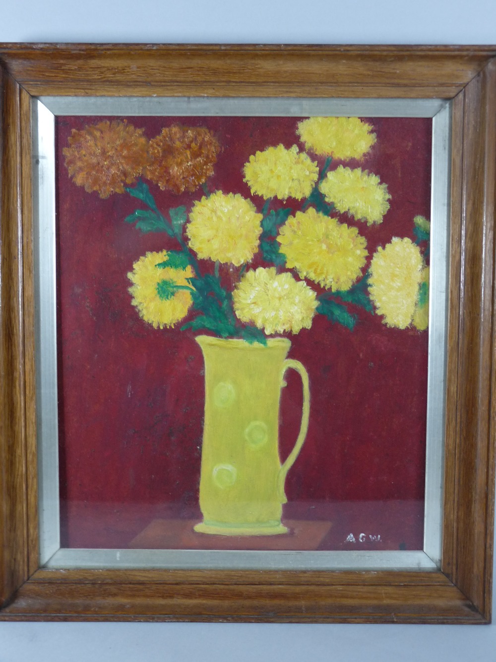 A G WILLIAMS two oils, one on board, one on canvas - still life, yellow flowers, 26 x 20 cms and - Image 7 of 9